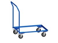 Eurokastenroller in offener Winkelstahlkonstruktion mit Schiebeb