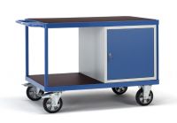 Super-Multi-Vario-Tischwagen mit 1 Stahlschrank