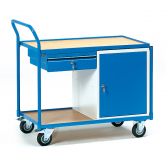 Tischwagen mit 1 Schrank und 1 Schublade, umlaufender Rand