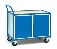 Tischwagen mit 2 Schrnken, umlaufender Rand
