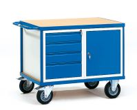 Tischwagen mit 1 Schrank und 4 Schubladen