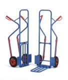 Paketkarren300 kg, H�he 1300 mm, mit Klappschaufel und Kunststof