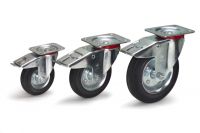 ESD-Lenkrolle mit Feststeller100 kg, 125x38mm, mit schwarzen Vol