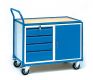 Tischwagen mit 1 Schrank und 4 Schubladen, umlaufender Rand